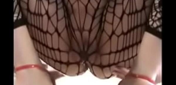  Huge fake tits mom shows son lingerie POV